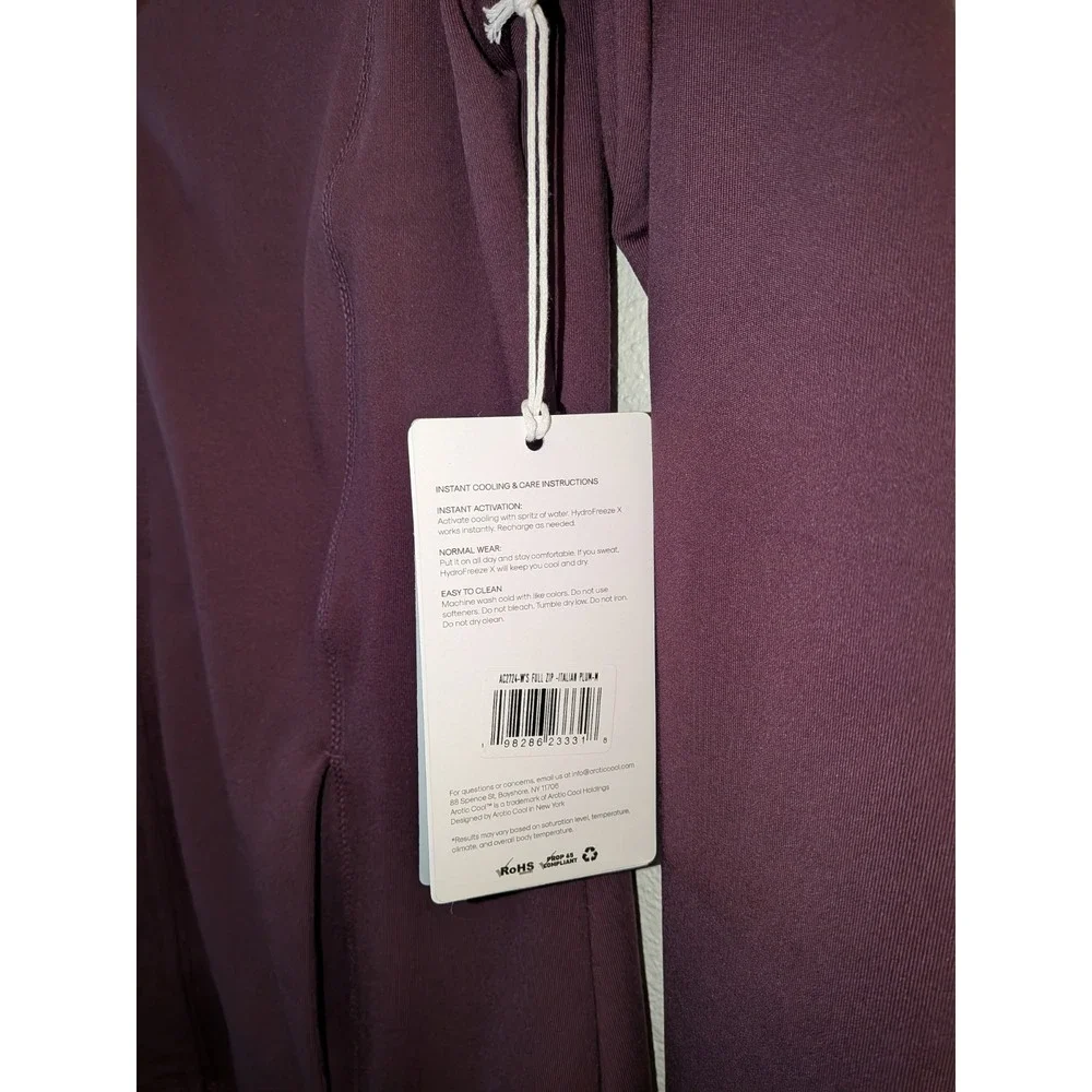 HydroFreeze X Instant Cooling Zip‎ Up Long Sleeve Womens Medium Purple